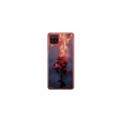Husa personalizata tip carcasa HQPrint pentru Samsung Galaxy A12 5G, model Fire Rose, multicolor, S1D1M0158