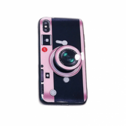 Husa SAMSUNG Galaxy J6 2018 - Fashion Camera (Roz/Negru)