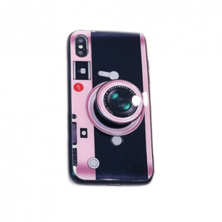 Husa SAMSUNG Galaxy J6 2018 - Fashion Camera (Roz/Negru)