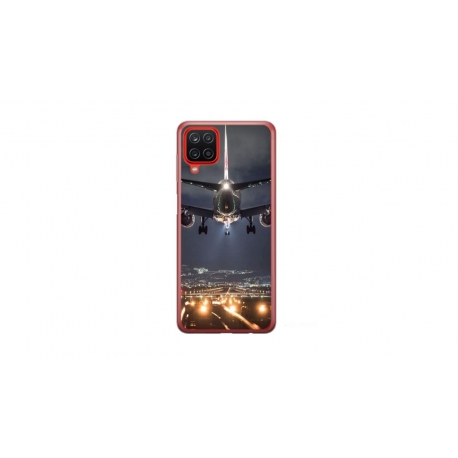 Husa personalizata tip carcasa HQPrint pentru Samsung Galaxy A12 5G, model Airplane Landing, multicolor, S1D1M0266