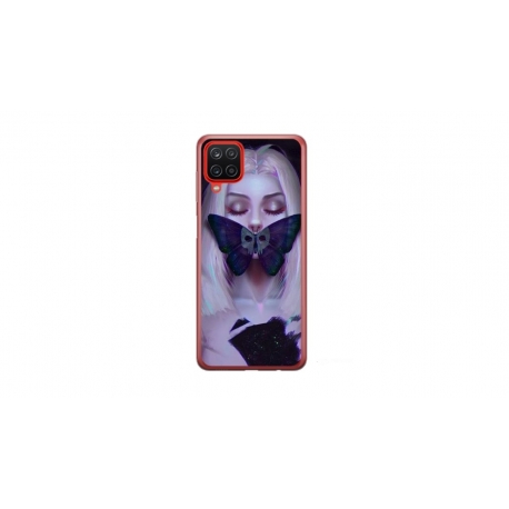 Husa personalizata tip carcasa HQPrint pentru Samsung Galaxy A12 5G, model Butterfly Mouth 1, multicolor, S1D1M0351