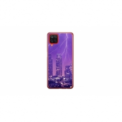 Husa personalizata tip carcasa HQPrint pentru Samsung Galaxy A12 5G, model Purple Lightning, multicolor, S1D1M0354