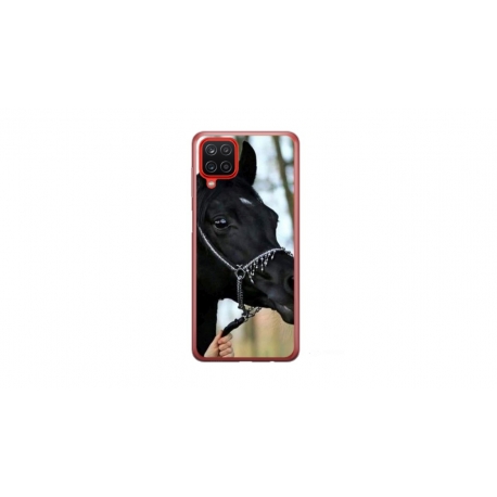 Husa personalizata tip carcasa HQPrint pentru Samsung Galaxy A22, model Black Horse, multicolor, S1D1M0019