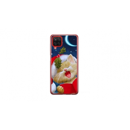 Husa personalizata tip carcasa HQPrint pentru Samsung Galaxy A22, model Christmas Cat, multicolor, S1D1M0048