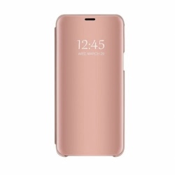 Husa SAMSUNG Galaxy J6 Plus 2018 - Flip Wallet Clear (Roz-Auriu)