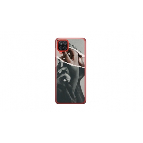 Husa personalizata tip carcasa HQPrint pentru Samsung Galaxy A22, model Black and White Hands, multicolor, S1D1M0300