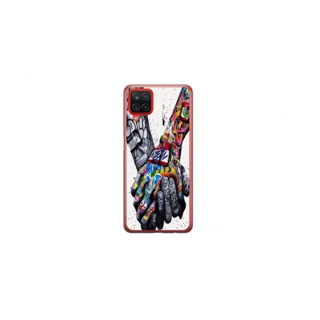 Husa personalizata tip carcasa HQPrint pentru Samsung Galaxy A22 5G, model Abstract Holding, multicolor, S1D1M0271