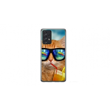 Husa personalizata tip carcasa HQPrint pentru Samsung Galaxy A53, model Cool Cat, multicolor, S1D1M0031