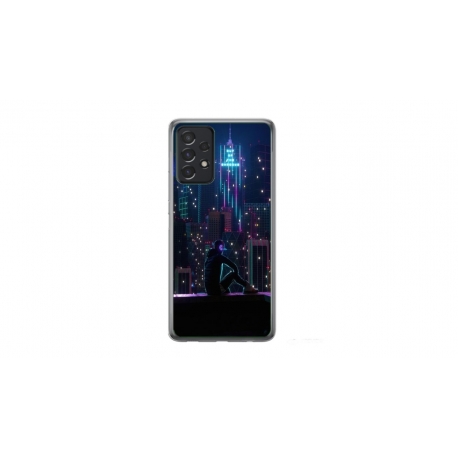 Husa personalizata tip carcasa HQPrint pentru Samsung Galaxy A53, model Neon City, multicolor, S1D1M0260