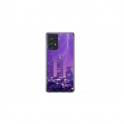 Husa personalizata tip carcasa HQPrint pentru Samsung Galaxy A23 5G, model Purple Lightning, multicolor, S1D1M0354