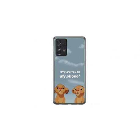 Husa personalizata tip carcasa HQPrint pentru Samsung Galaxy A33 5G, model Why are you on my phone, multicolor, S1D1M0220