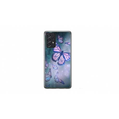 Husa personalizata tip carcasa HQPrint pentru Samsung Galaxy A52, model Butterfly 1, multicolor, S1D1M0028