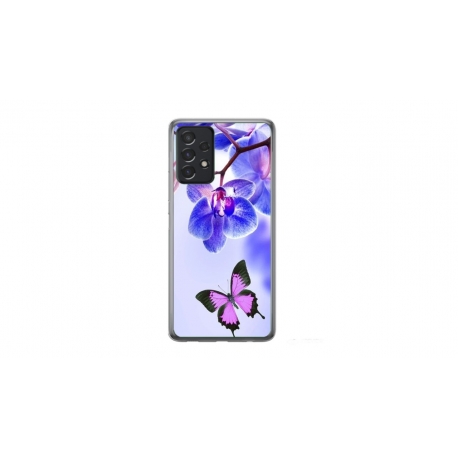 Husa personalizata tip carcasa HQPrint pentru Samsung Galaxy A52, model Butterfly 2, multicolor, S1D1M0029