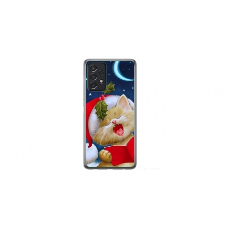 Husa personalizata tip carcasa HQPrint pentru Samsung Galaxy A72, model Christmas Cat, multicolor, S1D1M0048
