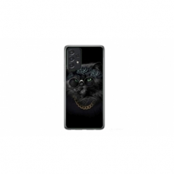 Husa personalizata tip carcasa HQPrint pentru Samsung Galaxy A72, model Black Cat 4, multicolor, S1D1M0097