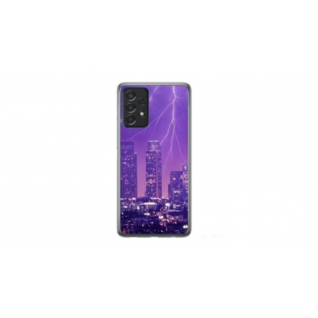 Husa personalizata tip carcasa HQPrint pentru Samsung Galaxy A23, model Purple Lightning, multicolor, S1D1M0354