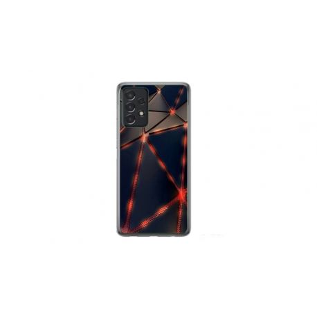 Husa personalizata tip carcasa HQPrint pentru Samsung Galaxy A23, model Lava Triangles, multicolor, S1D1M0367