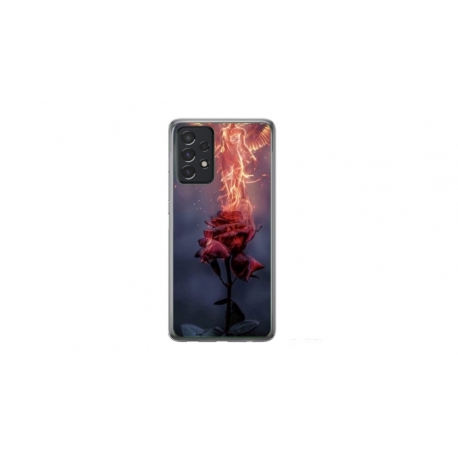 Husa personalizata tip carcasa HQPrint pentru Samsung Galaxy A13, model Fire Rose, multicolor, S1D1M0158