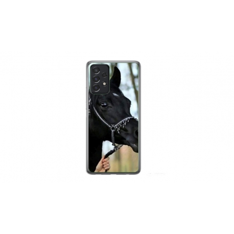 Husa personalizata tip carcasa HQPrint pentru Samsung Galaxy A32, model Black Horse, multicolor, S1D1M0019