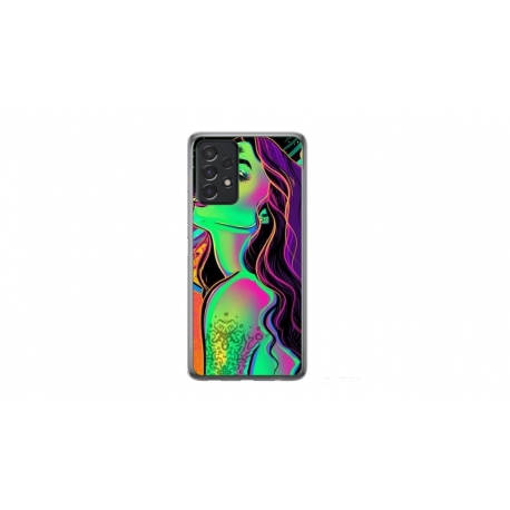 Husa personalizata tip carcasa HQPrint pentru Samsung Galaxy A32, model Colorful Girl, multicolor, S1D1M0249