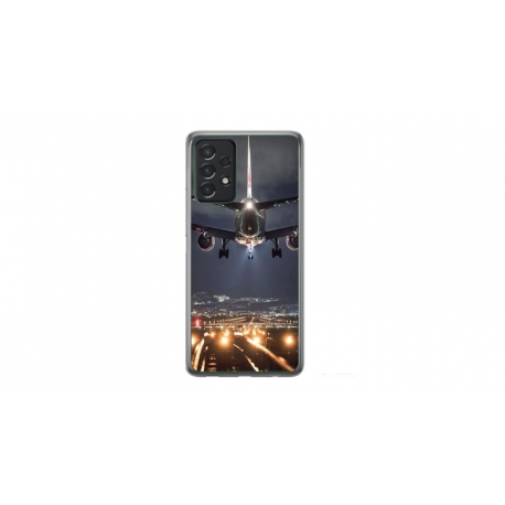 Husa personalizata tip carcasa HQPrint pentru Samsung Galaxy A32, model Airplane Landing, multicolor, S1D1M0266