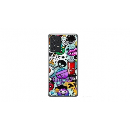 Husa personalizata tip carcasa HQPrint pentru Samsung Galaxy A32, model Grafitti, multicolor, S1D1M0289