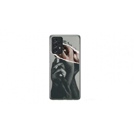 Husa personalizata tip carcasa HQPrint pentru Samsung Galaxy A32, model Black and White Hands, multicolor, S1D1M0300