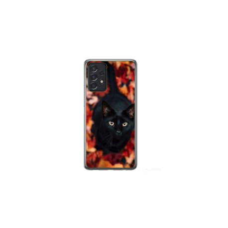 Husa personalizata tip carcasa HQPrint pentru Samsung Galaxy A32 5G, model Black Cat 3, multicolor, S1D1M0017