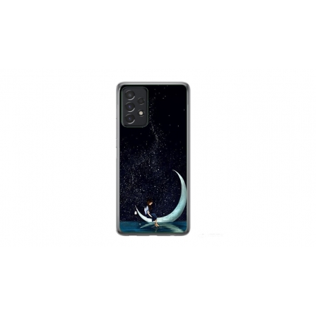 Husa personalizata tip carcasa HQPrint pentru Samsung Galaxy A32 5G, model Moon Fishing, multicolor, S1D1M0270