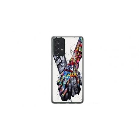 Husa personalizata tip carcasa HQPrint pentru Samsung Galaxy A32 5G, model Abstract Holding, multicolor, S1D1M0271