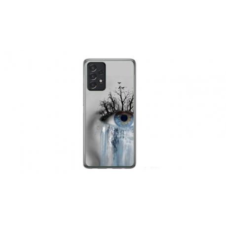 Husa personalizata tip carcasa HQPrint pentru Samsung Galaxy A32 5G, model Teary Eye, multicolor, S1D1M0307