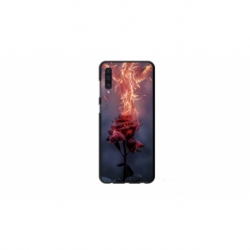 Husa personalizata tip carcasa HQPrint pentru Samsung Galaxy A50, model Fire Rose, multicolor, S1D1M0158