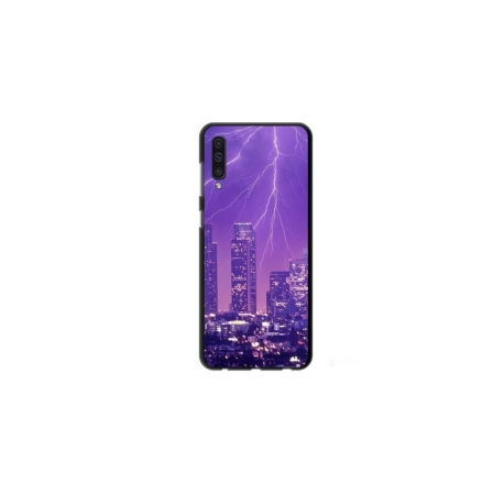 Husa personalizata tip carcasa HQPrint pentru Samsung Galaxy A50, model Purple Lightning, multicolor, S1D1M0354