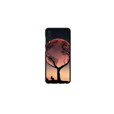 Husa personalizata tip carcasa HQPrint pentru Samsung Galaxy A70, model Moon Tree, multicolor, S1D1M0068