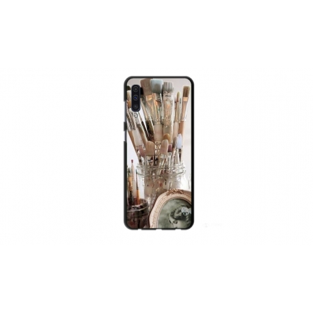 Husa personalizata tip carcasa HQPrint pentru Samsung Galaxy A70, model Brush, multicolor, S1D1M0282