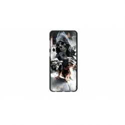 Husa personalizata tip carcasa HQPrint pentru Samsung Galaxy A70, model Skeleton Cards, multicolor, S1D1M0301