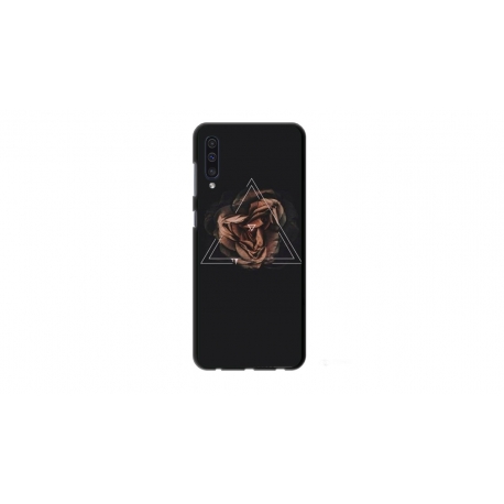 Husa personalizata tip carcasa HQPrint pentru Samsung Galaxy A70, model Triangle Rose, multicolor, S1D1M0316