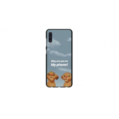 Husa personalizata tip carcasa HQPrint pentru Samsung Galaxy A50s, model Why are you on my phone, multicolor, S1D1M0220
