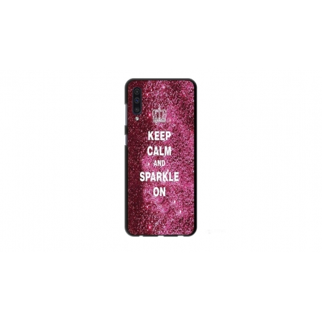 Husa personalizata tip carcasa HQPrint pentru Samsung Galaxy A50s, model Keep Calm and Sparkle On, multicolor, S1D1M0252