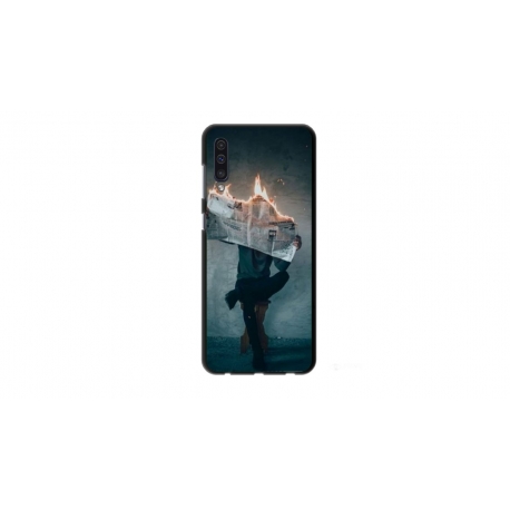 Husa personalizata tip carcasa HQPrint pentru Samsung Galaxy A50s, model Burn the News, multicolor, S1D1M0345