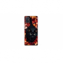 Husa personalizata tip carcasa HQPrint pentru Samsung Galaxy A51, model Black Cat 3, multicolor, S1D1M0017