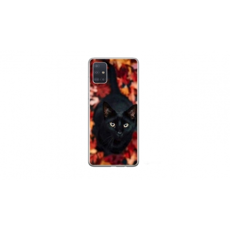 Husa personalizata tip carcasa HQPrint pentru Samsung Galaxy A51, model Black Cat 3, multicolor, S1D1M0017