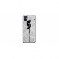 Husa personalizata tip carcasa HQPrint pentru Samsung Galaxy A51, model Black Rose, multicolor, S1D1M0021