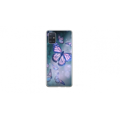 Husa personalizata tip carcasa HQPrint pentru Samsung Galaxy A51, model Butterfly 1, multicolor, S1D1M0028