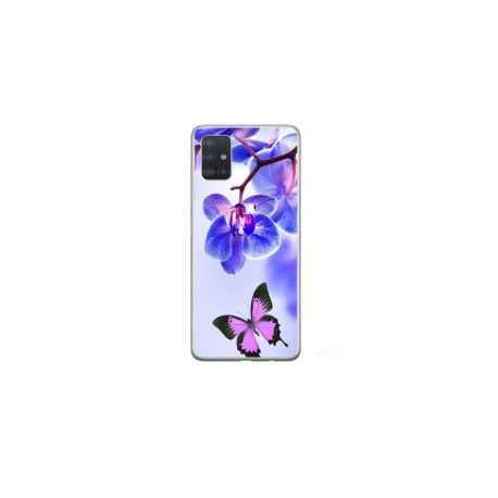 Husa personalizata tip carcasa HQPrint pentru Samsung Galaxy A51, model Butterfly 2, multicolor, S1D1M0029