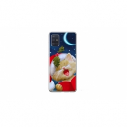 Husa personalizata tip carcasa HQPrint pentru Samsung Galaxy A51, model Christmas Cat, multicolor, S1D1M0048