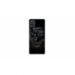 Husa personalizata tip carcasa HQPrint pentru Samsung Galaxy A51, model Black Cat 4, multicolor, S1D1M0097