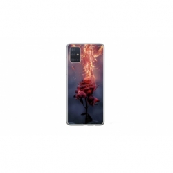 Husa personalizata tip carcasa HQPrint pentru Samsung Galaxy A51, model Fire Rose, multicolor, S1D1M0158
