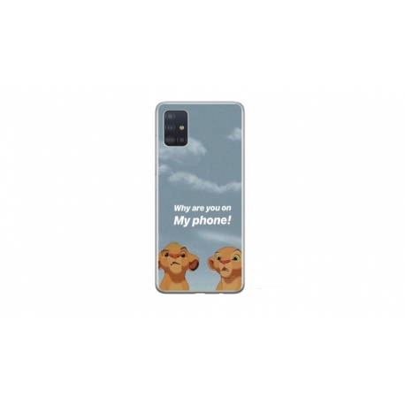 Husa personalizata tip carcasa HQPrint pentru Samsung Galaxy A51, model Why are you on my phone, multicolor, S1D1M0220