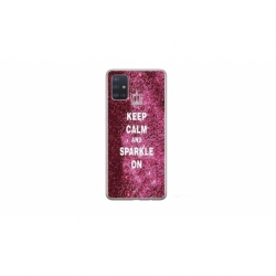 Husa personalizata tip carcasa HQPrint pentru Samsung Galaxy A51, model Keep Calm and Sparkle On, multicolor, S1D1M0252